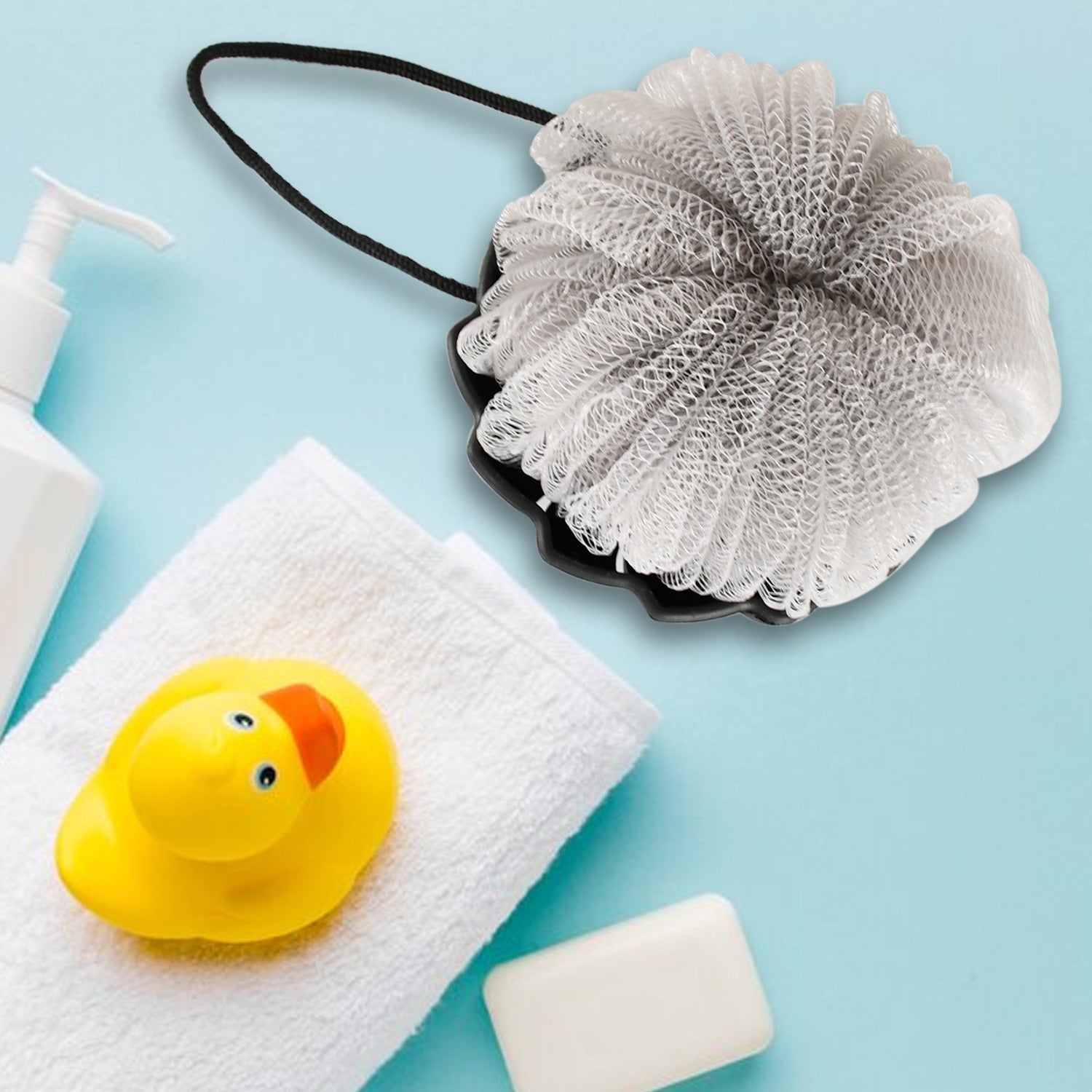12607 Shower Tool Duo 2-1 Shower Loofah Sponge and Exfoliating Body Scrubber for Showering, Easy to Clean, Easy to Dry, With Dori Easy to Hanging, Easy to Grip 12607 Shower Tool Duo 2-1 Shower Loofah Sponge and Exfoliating Body Scrubber for Showering, Easy to Clean, Easy to Dry, With Dori Easy to Hanging, Easy to Grip